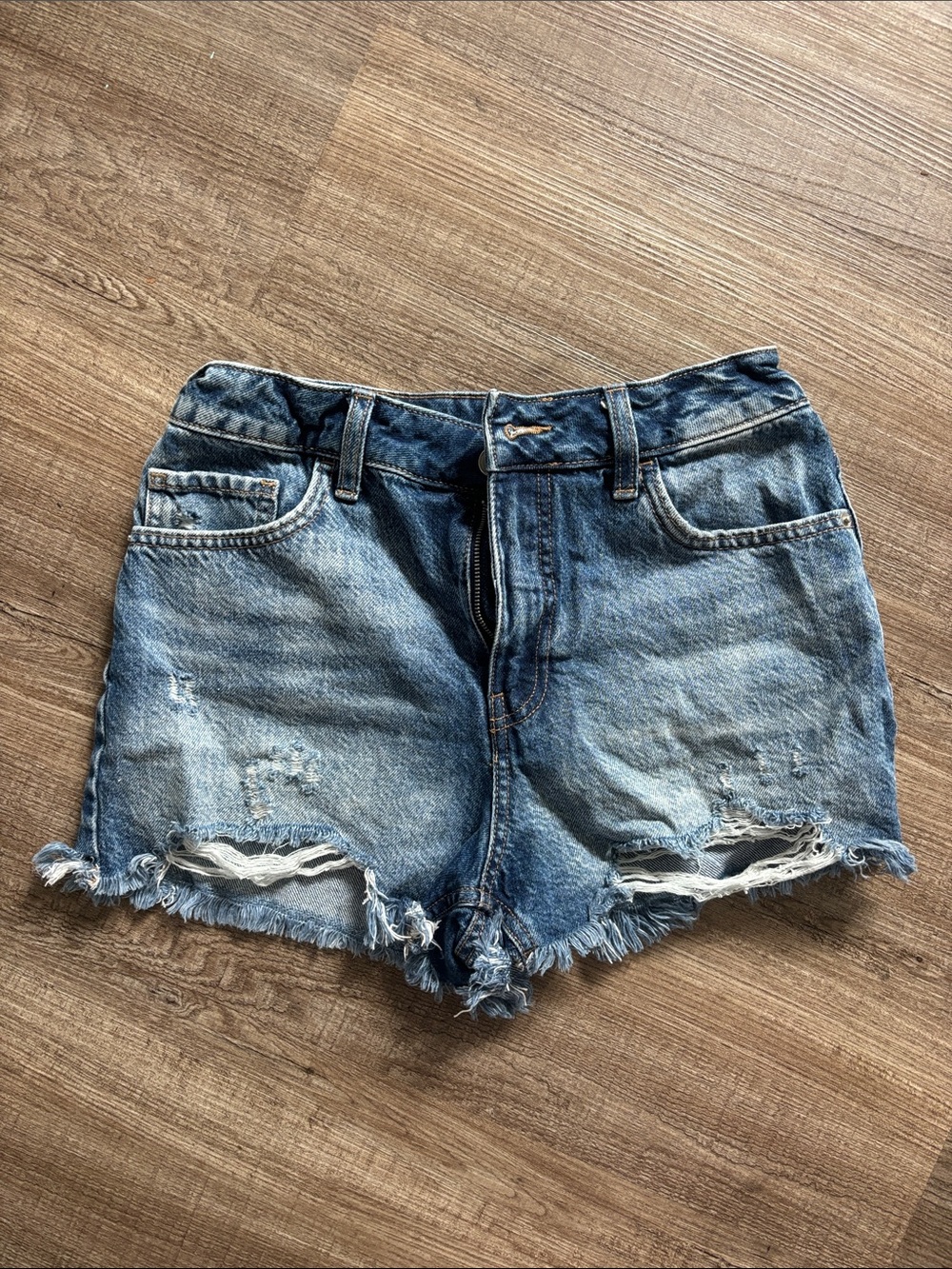 NOBO Light Blue Distressed Jean Shorts
